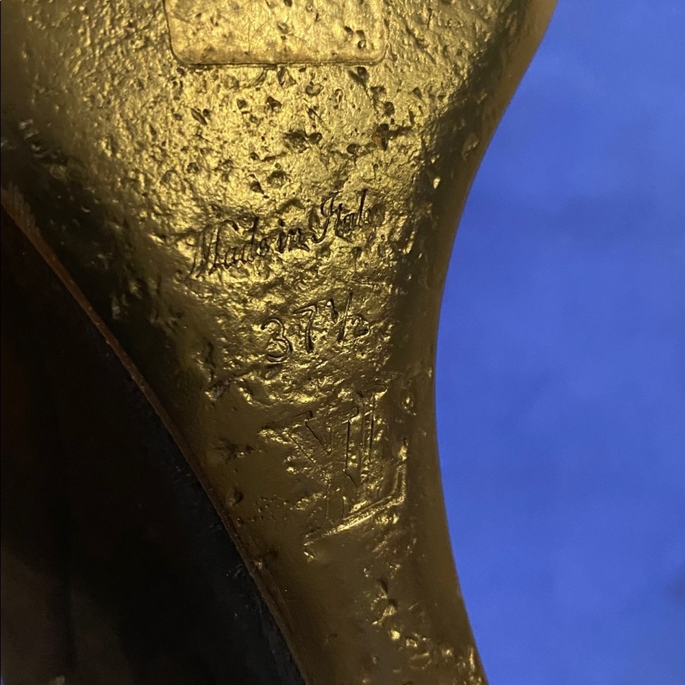 Louis Vuitton Black Peep-Toe Heels 37.5 - Picture 9 of 9